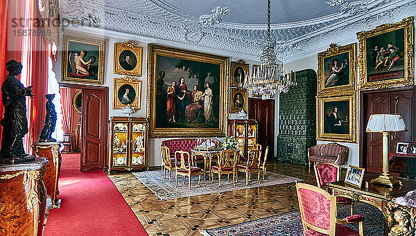 Polen  Provinz Lublin  Dorf Kozlowka  Der Palast der Zamoyskis  18. Jahrhundert  der weiße Salon
