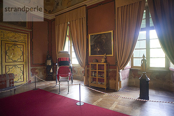 Italien  Piemont  Turin  Herzogliches Schloss von AgliÃ¨. Es gehÃ¶rt zu den Savoyer Residenzen  die zum UNESCO-Weltkulturerbe gehÃ¶ren. Chinesischer Saal