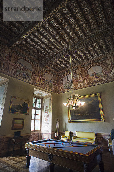 Italien  Piemont  Turin  Herzogliches Schloss von AgliÃ¨. Es ist Teil der Savoyer Residenzen  die von der UNESCO zum Weltkulturerbe erklärt wurden. Ablagehalle