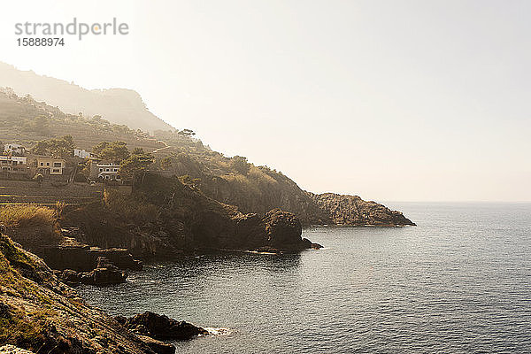 Blick auf das Meer  Cala Banyalbufar  Mallorca  Spanien