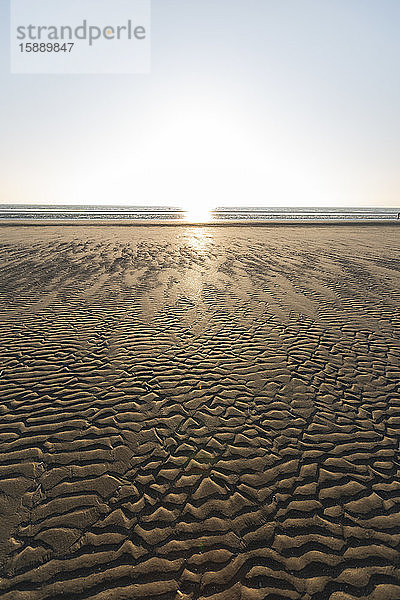 Dänemark  Romo  Geriffelter Strand bei Sonnenuntergang
