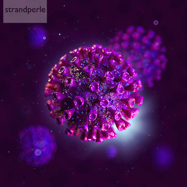Computergeneriertes Coronavirus in Großaufnahme