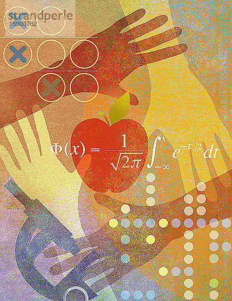 Connected hands in science and maths education collage