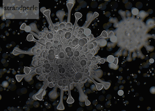 Computergenerierte Illustration des Coronavirus-Organismus
