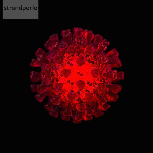 Computergeneriertes leuchtend rotes Coronavirus