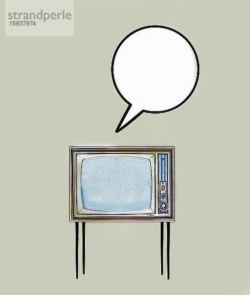 Sprechblase aus dem altmodischen Fernsehen