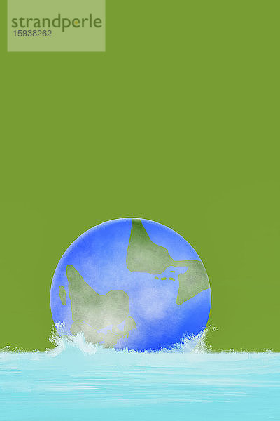 Globus versinkt im Wasser