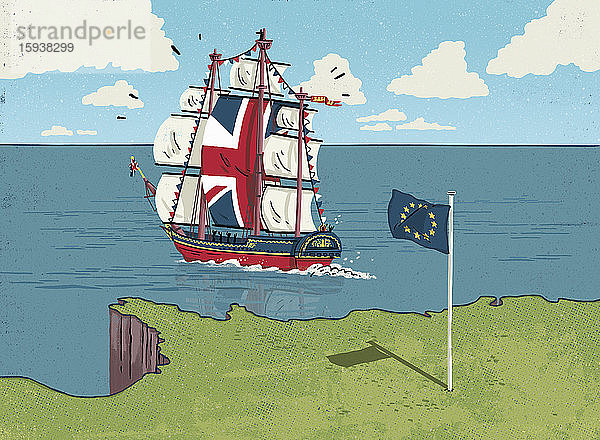 Britisches Schiff verlässt die Europäische Union