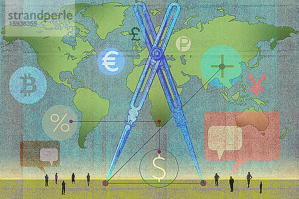 Menschen diskutieren über globale Finanzen