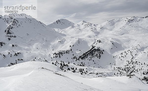 Mölser Sonnenspitze  Schneebedeckte Berge  Wattentaler Lizum  Tuxer Alpen  Tirol  Österreich  Europa