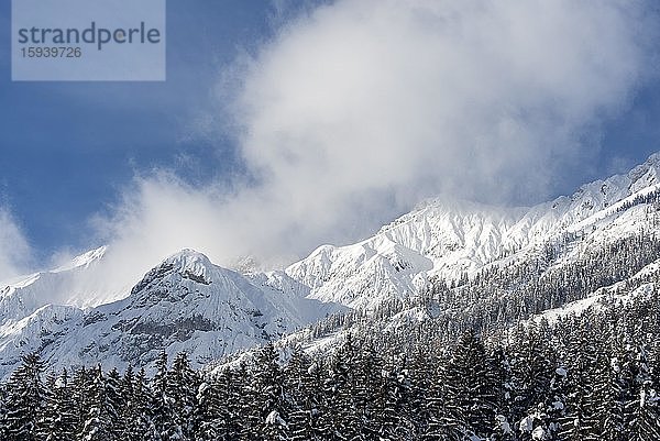 Bärenkopf und Schneekopf im Winter  Karwendel-Gebirge  Tirol  Österreich  Europa