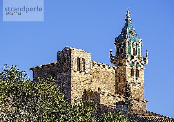 Klosterkirche  Kartäuserkloster Sa Cartoixa in Valldemossa  Serra de Tramuntana  Mallorca  Balearen  Spanien  Europa
