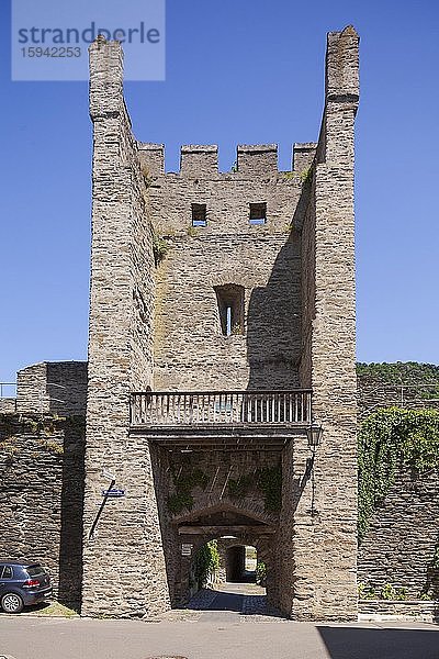 Stadtturm  historische Stadtmauer  Oberwesel  Unesco Weltkulturerbe Oberes Mittelrheintal  Rheinland-Pfalz  Deutschland  Europa