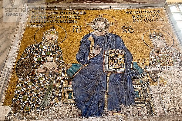 Fresko des Christus in der Hagia Sophia  Istanbul  Türkei  Asien
