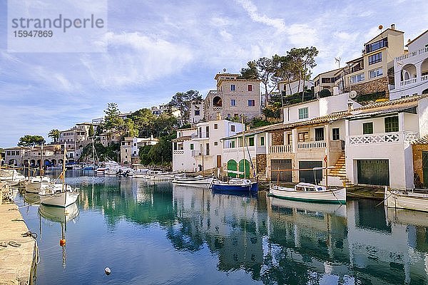 Fischerhafen in Cala Figuera  bei Santanyí  Region Migjorn  Mallorca  Balearen  Spanien  Europa