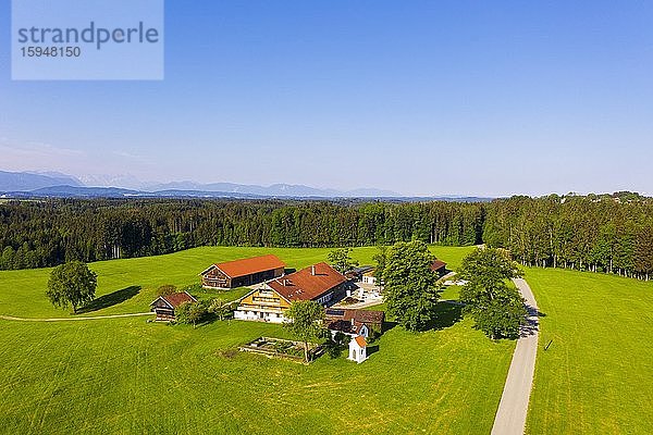 Winkl  bei Eurasburg  Tölzer Land  Drohnenaufnahme  Oberbayern  Bayern  Deutschland  Europa