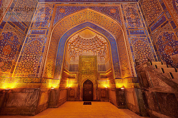 Tilya Kori Madrasa  Registan  Samarkand  Usbekistan  Asien