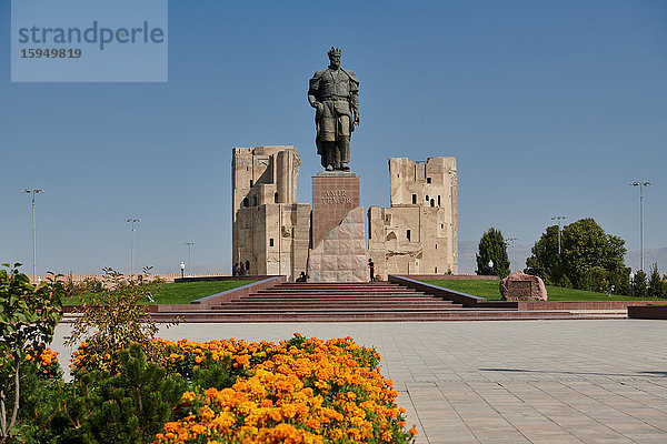 Statue von Amir Temur  Schahrisabz  Usbekistan  Asien