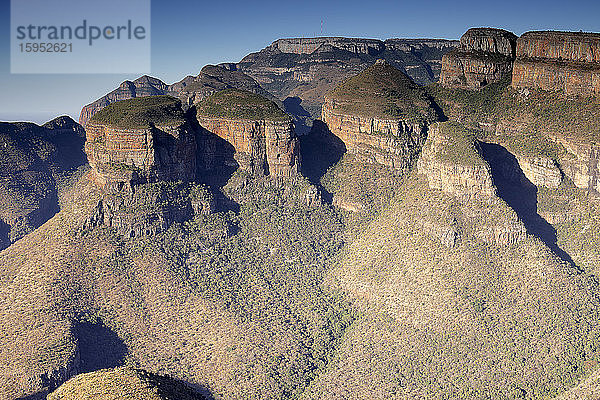 Südafrika  Mpumalanga  Szenische Ansicht von drei Rondavels im Blyde River Canyon