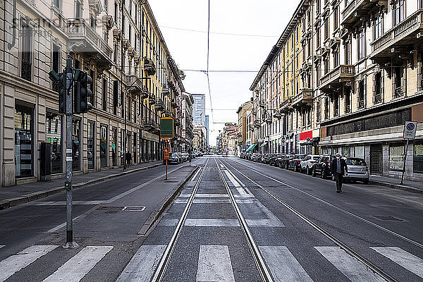 Italien  Mailand  Vitruvio-Straße während des COVID-19-Ausbruchs