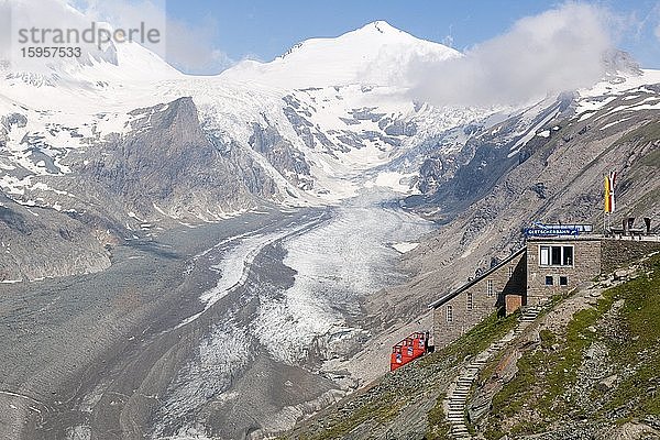 Gletscherbahn zur Pasterze im Großglockner-Massiv  Franz-Josefs-Höhe  Heiligenblut  Kärnten  Österreich  Europa