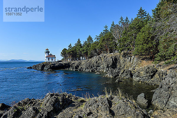 Lime Kiln Lighthouse  Insel San Juan  Bundesstaat Washington  Vereinigte Staaten von Amerika  Nordamerika