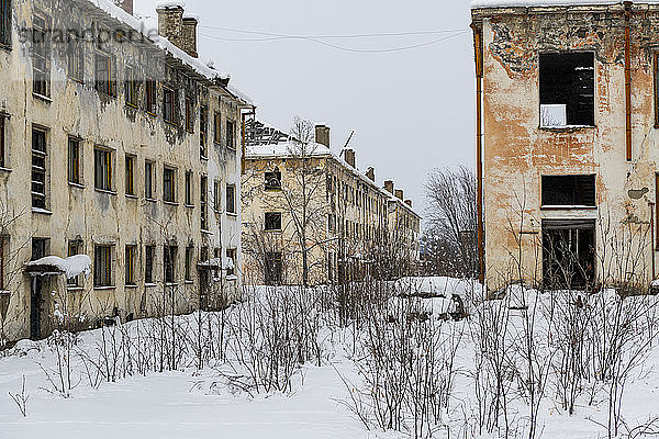 Verlassene Bergbaustadt Kadykchan  Straße der Knochen  Oblast Magadan  Russland  Eurasien