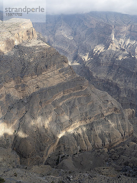Jebel Shams  der höchste Berg des Hajar-Gebirges  Sultanat Oman  Naher Osten