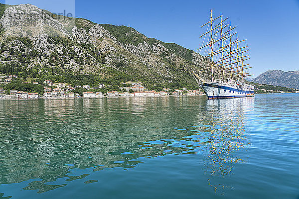 Königlicher Klipper in Kotor  Montenegro. Weltgrößtes vollschiffiges Segelschiff.