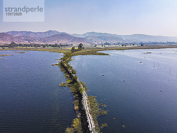 Luftaufnahme durch Drohne des alten Erbes Tin Yoe  Inle-See  Shan-Staat  Myanmar (Burma)  Asien