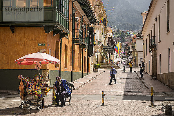Straßenszene  La Candelaria  Bogota  Cundinamarca  Kolumbien  Südamerika