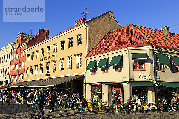 Restaurants am Lilla-Platz  Altstadt  Malmö  Landkreis Skane  Schweden  Skandinavien  Europa