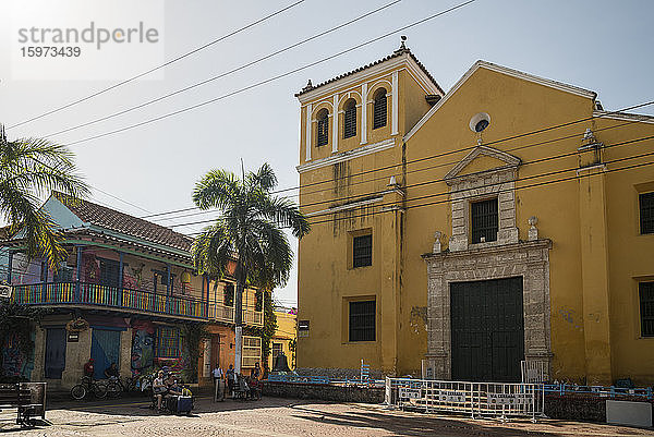 Platz der Heiligen Dreifaltigkeit  Getsemani Barrio  Cartagena  Abteilung Bolivar  Kolumbien  Südamerika