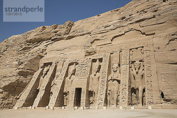 Tempel der Hathor und Nefertari  UNESCO-Weltkulturerbe  Abu Simbel  Nubien  Ägypten  Nordafrika  Afrika