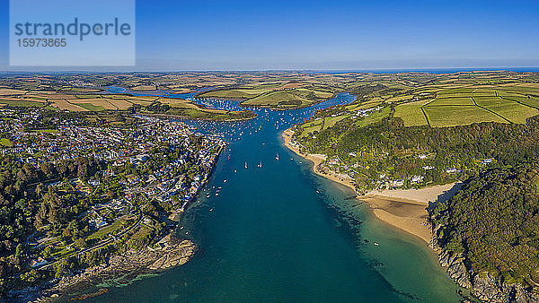 Luftaufnahme von Salcombe an der Kingsbridge-Mündung  Devon  England  Vereinigtes Königreich  Europa