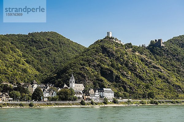 Burg Gutenfels am Rhein  Kaub  Oberes Mittelrheintal  Rheinland-Pfalz  Deutschland  Europa