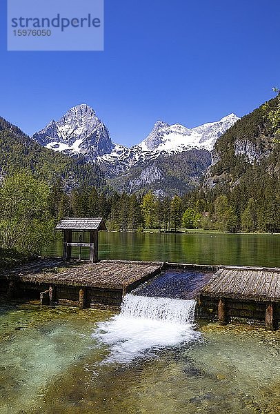 Schiederweiher  vor den Bergen Großer Priel und Spitzmauer  Totes Gebirge  Hinterstoder Region Pyhrn-Priel  Pyhrn-Eisenwurzen  Totes  Traunviertel  Oberösterreich  Österreich  Europa