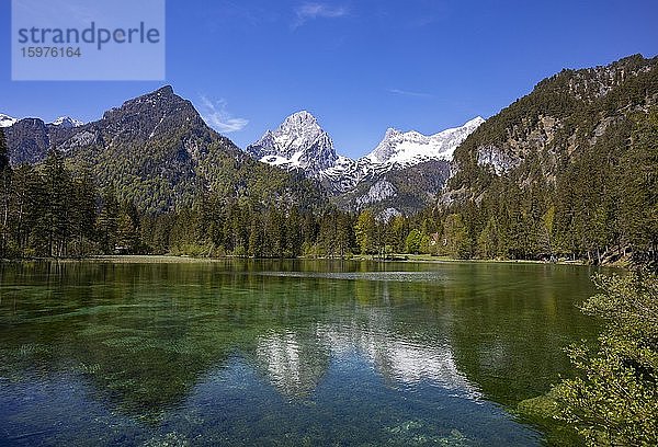 Schiederweiher  vor den Bergen Großer Priel und Spitzmauer  Totes Gebirge  Hinterstoder Region Pyhrn-Priel  Pyhrn-Eisenwurzen  Totes  Traunviertel  Oberösterreich  Österreich  Europa