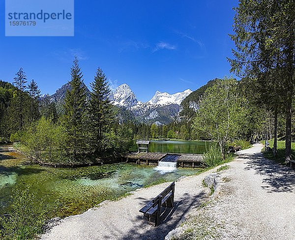 Schiederweiher  vor den Bergen Großer Priel und Spitzmauer  Totes Gebirge  Hinterstoder Region Pyhrn-Priel  Pyhrn-Eisenwurzen  Totes  Traunviertel  Oberösterreich  Österreich  Europa