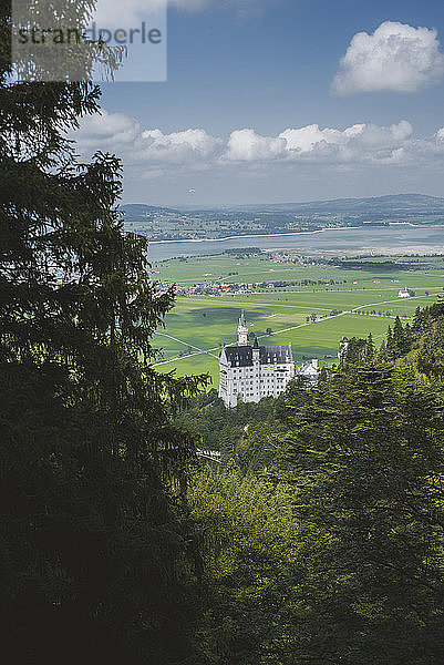 Deutschland  Schwangau  Schloss Neuschwanstein in der Landschaft