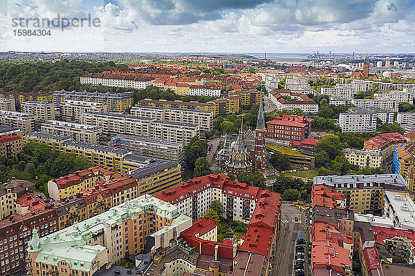 Schweden  Göteborg  Luftaufnahme des Stadtteils Haga