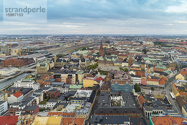 Schweden  Schonen  Malmö  Luftaufnahme des Stadtteils Slussen