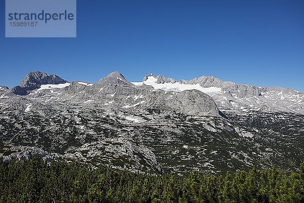 Blick vom Krippenstein zum Hohen Dachstein  Hallstätter Gletscher  Dachsteinmassiv  Salzkammergut  Oberösterreich  Österreich  Europa