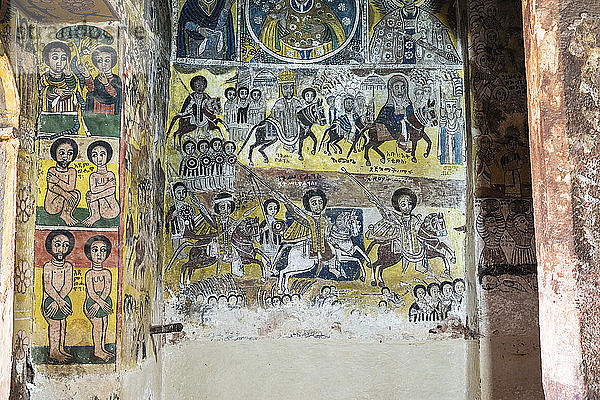 Freskomalereien in der Kirche Abreha We Atsbeha  Region Tigray  Äthiopien  Afrika