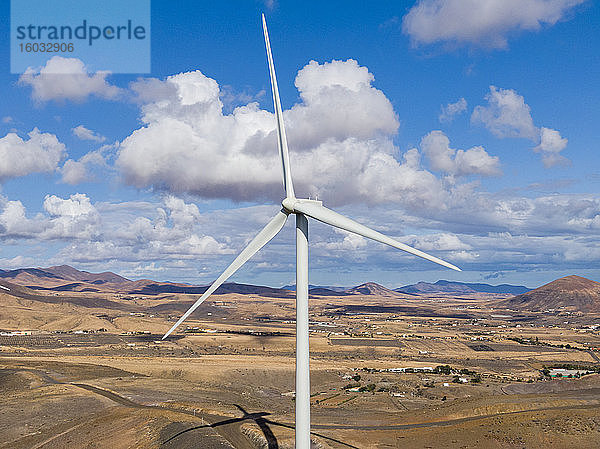 Moderner Windmühlenpark  Fuerteventura  Kanarische Inseln  Spanien  Atlantik  Europa