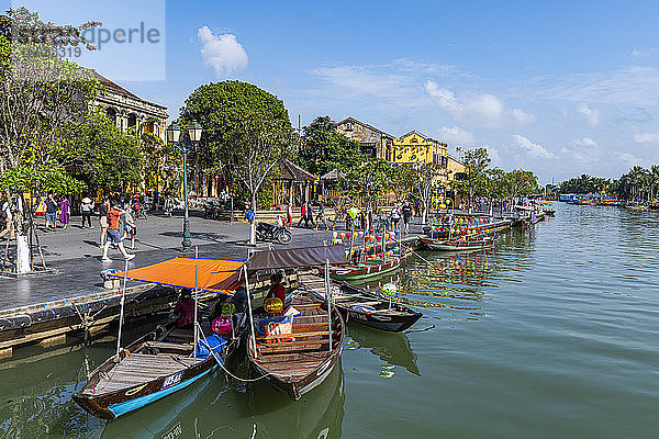 Flussufer in der Altstadt von Hoi An  UNESCO-Weltkulturerbe  Vietnam  Indochina  Südostasien  Asien