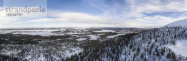 Landschaftsbild Schneelandschaft  Arjeplog  Lappland  Schweden