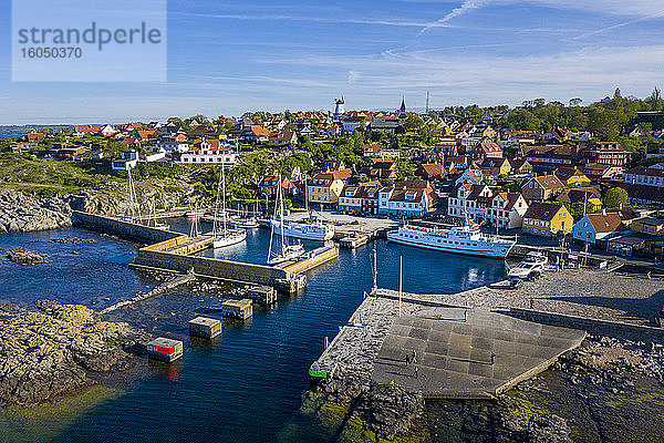 Dänemark  Bornholm  Gudhjem Kommune (Gotterheim)  Stadt und Hafen