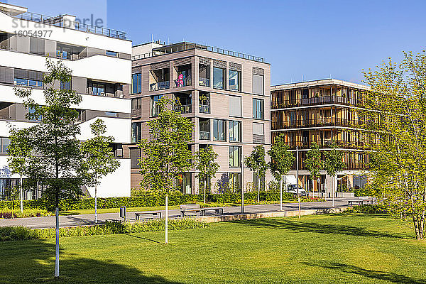 Deutschland  Baden-Württemberg  Heilbronn  Neckar  Stadtteil Neckarbogen  Neue energieeffiziente Wohngebäude