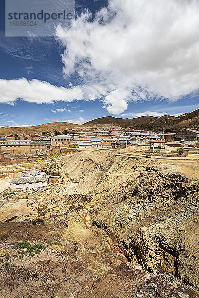 Panoramablick auf Pulacayo; Pulacayo  Abteilung Potosi  Bolivien